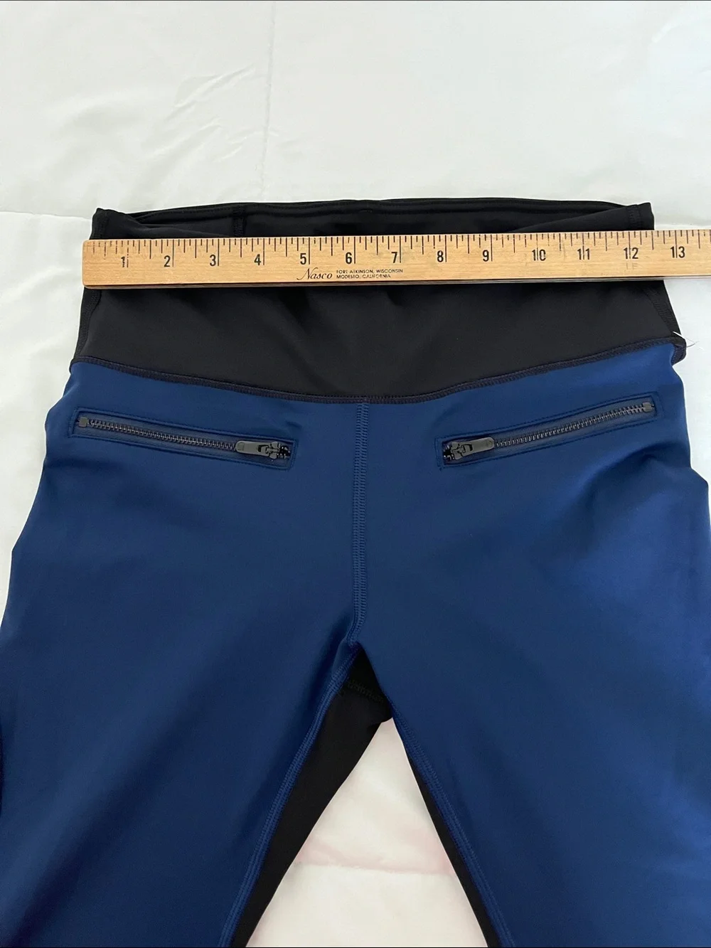 GAP Navy Blue Leggings with Black Waistband and Side Panels